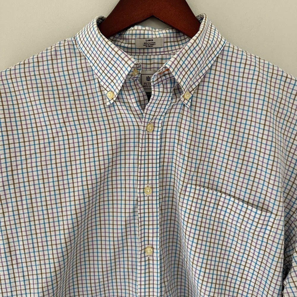 Peter Millar Classic Pastel Button Down 100% Cotton SZ Large